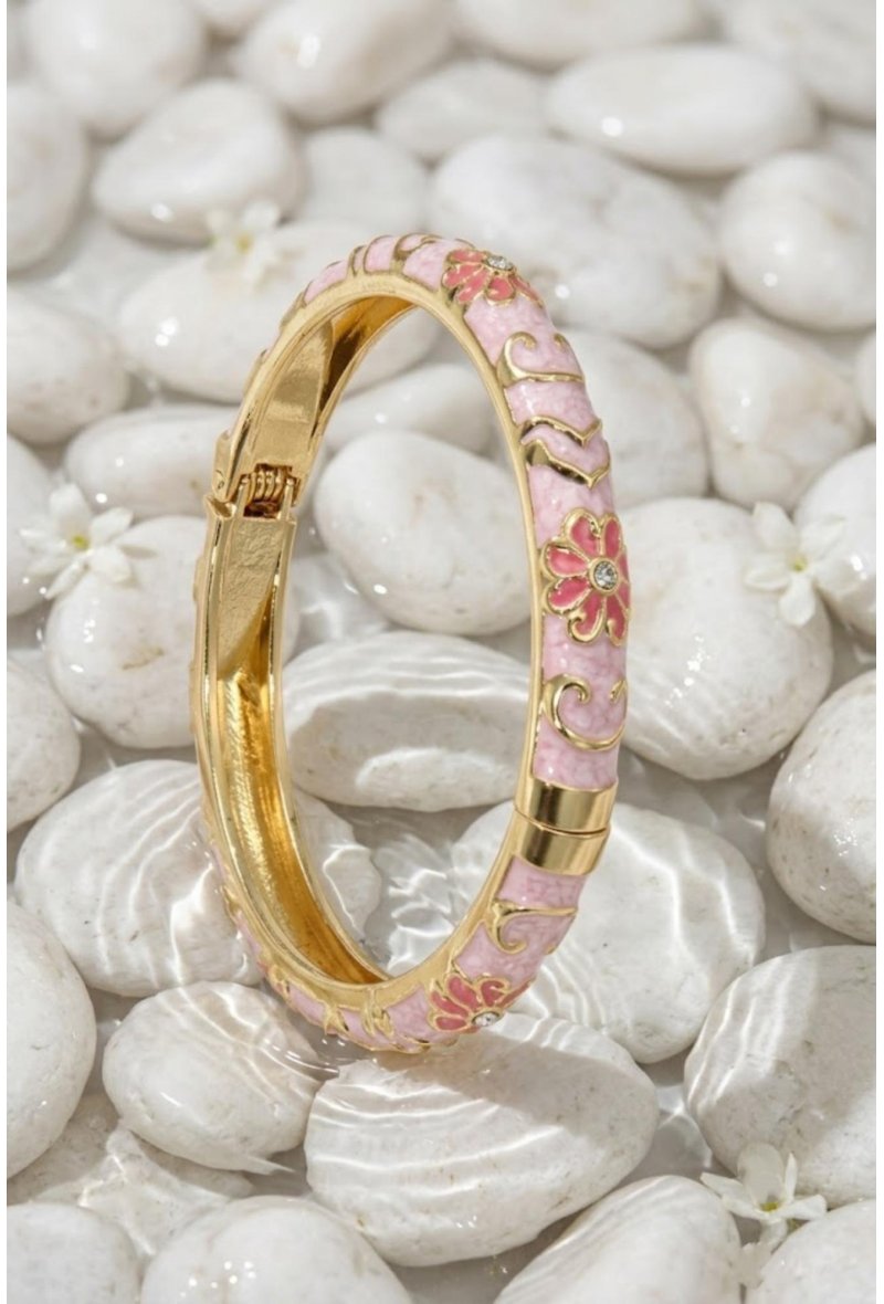 Bracelet Jonc Thaïlandais Fleuri – Éclat Coloré