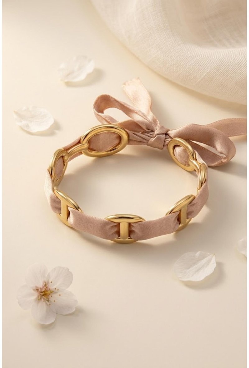 Bracelet Jonc Tissu en Acier Inoxydable – Chic & Tendance