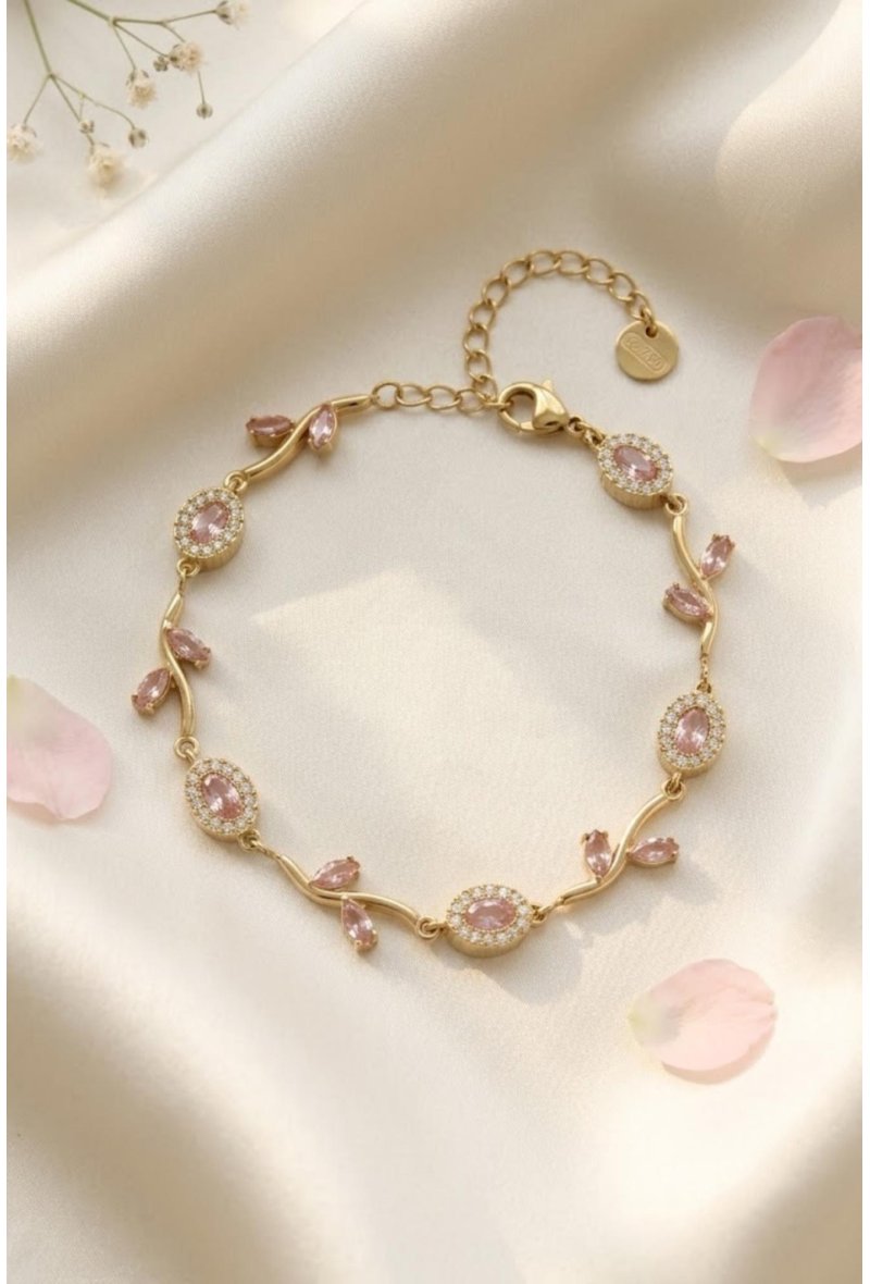 Bracelet Fleuri Strass – Jardin Étincelant